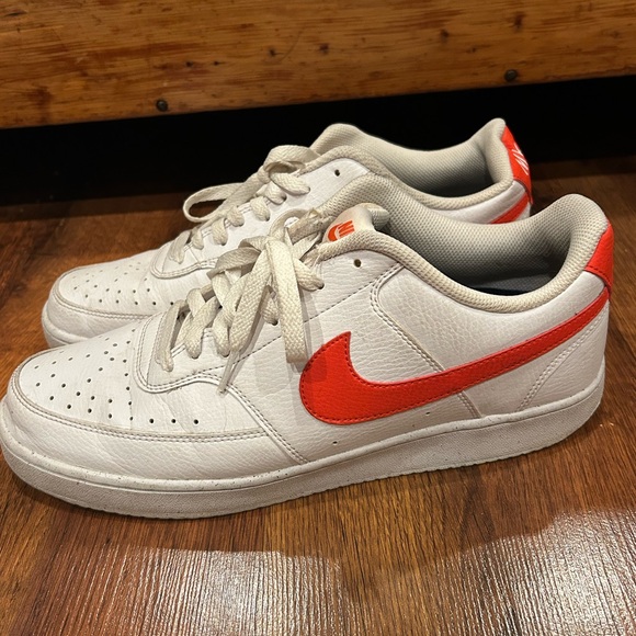 Nike Court Vision Mens Red White Low Size 12 Casual Sneakers - Picture 3 of 7